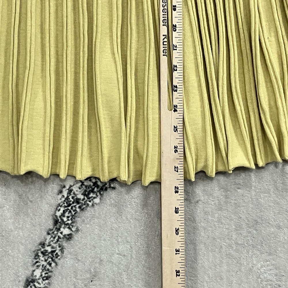 Nic + Zoe Pleated Knit Skirt Yellow Pull On A Line Womens Size XS Office - Picture 6 of 11